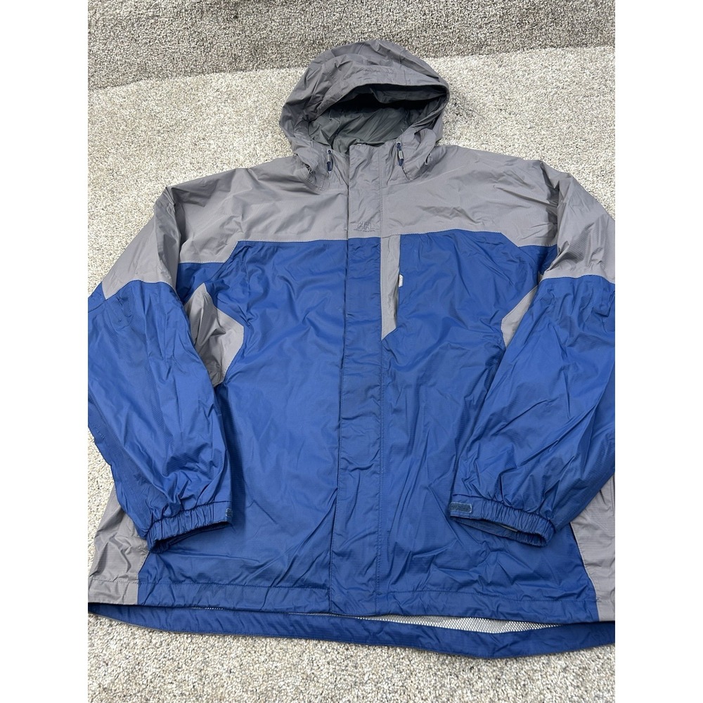 Helly Hansen Men's Packable Waterproof Hooded Jacket XL Blue Gray Helly Tech